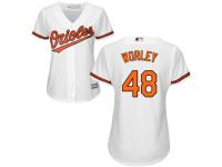 MLB Baltimore Orioles #48 Vance Worley Women White Cool Base Jersey