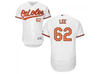 MLB Baltimore Orioles #62 Chris Lee Men White Authentic Flexbase Collection Jersey