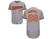 MLB Baltimore Orioles #68 Parker Bridwell Men Grey Authentic Flexbase Collection Jersey