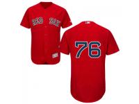 MLB Boston Red Sox #76 Williams Jerez Men Red Authentic Flexbase Collection Jersey