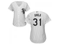 MLB Chicago White Sox #31 Alex Avila Women White Stripe Cool Base Jersey