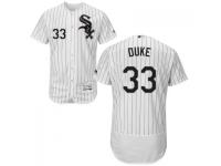 MLB Chicago White Sox #33 Zach Duke Men White Stripe Authentic Flexbase Collection Jersey