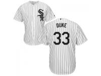 MLB Chicago White Sox #33 Zach Duke Men White Stripe Cool Base Jersey