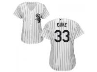 MLB Chicago White Sox #33 Zach Duke Women White Stripe Cool Base Jersey