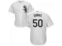 MLB Chicago White Sox #50 John Danks Men White Stripe Cool Base Jersey