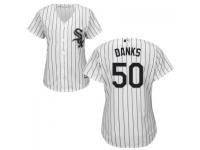 MLB Chicago White Sox #50 John Danks Women White Stripe Cool Base Jersey