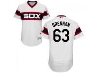 MLB Chicago White Sox #63 Brandon Brennan Men White Authentic Flexbase Collection Jersey