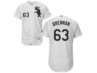 MLB Chicago White Sox #63 Brandon Brennan Men White Stripe Authentic Flexbase Collection Jersey