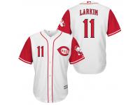 MLB Cincinnati Reds #11 Barry Larkin Men Fashion Cool Base White Jerseys