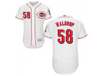 MLB Cincinnati Reds #58 Kyle Waldrop Men White Authentic Flexbase Collection Jersey