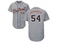 MLB Detroit Tigers #54 Drew VerHagen Men Grey Authentic Flexbase Collection Jersey