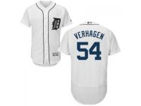 MLB Detroit Tigers #54 Drew VerHagen Men White Authentic Flexbase Collection Jersey