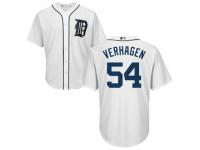 MLB Detroit Tigers #54 Drew VerHagen Men White Cool Base Jersey