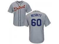MLB Detroit Tigers #60 Angel Nesbitt Men Grey Cool Base Jersey
