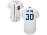MLB Detroit Tigers#30 Alex Wilson Men White Authentic Flexbase Collection Jersey