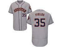 MLB Houston Astros #35 Josh Fields Men Grey Authentic Flexbase Collection Jersey
