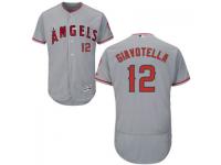 MLB Los Angeles Angels #12 Johnny Giavotella Men Grey Authentic Flexbase Collection Jersey