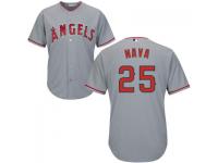 MLB Los Angeles Angels #25 Daniel Nava Men Grey Cool Base Jersey