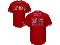 MLB Los Angeles Angels #25 Daniel Nava Men Red Cool Base Jersey