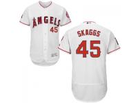 MLB Los Angeles Angels #45 Tyler Skaggs Men White Authentic Flexbase Collection Jersey