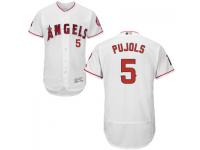 MLB Los Angeles Angels #5 Albert Pujols Men White Authentic Flexbase Collection Jersey