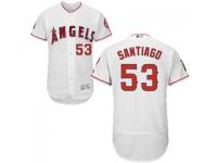 MLB Los Angeles Angels #53 Hector Santiago Men White Authentic Flexbase Collection Jersey