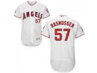 MLB Los Angeles Angels #57 Rob Rasmussen Men White Authentic Flexbase Collection Jersey