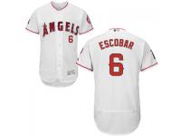 MLB Los Angeles Angels #6 Yunel Escobar Men White Authentic Flexbase Collection Jersey