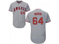MLB Los Angeles Angels #64 Mike Morin Men Grey Authentic Flexbase Collection Jersey