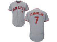 MLB Los Angeles Angels #7 Cliff Pennington Men Grey Authentic Flexbase Collection Jersey