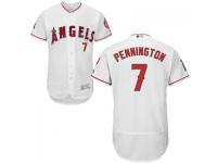 MLB Los Angeles Angels #7 Cliff Pennington Men White Authentic Flexbase Collection Jersey
