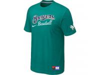MLB Men Milwaukee Brewers Nike Practice T-Shirt - Aque Green