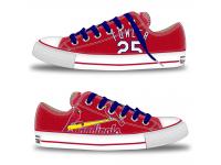 MLB Men/Women St. Louis Cardinals #25 Dexter Fowler Red Hand Painted Unisex Low-Top Canvas Shoes