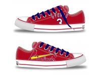 MLB Men/Women St. Louis Cardinals #3 Jedd Gyorko Red Hand Painted Unisex Low-Top Canvas Shoes