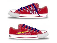 MLB Men/Women St. Louis Cardinals #50 Adam Wainwright Red Hand Painted Unisex Low-Top Canvas Shoes