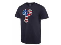 MLB Men's Philadelphia Phillies Navy Banner Wave T-Shirt