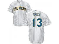 MLB Milwaukee Brewers #13 Will Smith Men White Cool Base Jersey