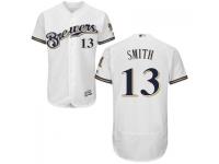 MLB Milwaukee Brewers #13 Will Smith Men White-Royal Authentic Flexbase Collection Jersey