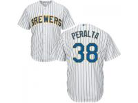 MLB Milwaukee Brewers #38 Wily Peralta Men White Cool Base Jersey