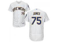 MLB Milwaukee Brewers #75 Zach Jones Men White Authentic Flexbase Collection Jersey