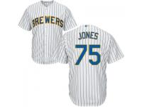 MLB Milwaukee Brewers #75 Zach Jones Men White Cool Base Jersey