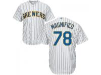 MLB Milwaukee Brewers #78 Damien Magnifico Men White Cool Base Jersey