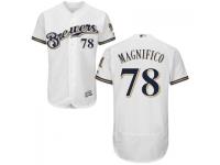 MLB Milwaukee Brewers #78 Damien Magnifico Men White-Royal Authentic Flexbase Collection Jersey