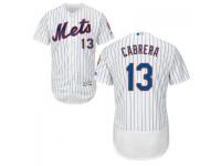 MLB New York Mets #13 Asdrubal Cabrera Men White Authentic Flexbase Collection Jersey