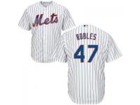 MLB New York Mets #47 Hansel Robles Men White Cool Base Jersey