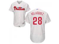 MLB Philadelphia Phillies #28 Vince Velasquez Men White Authentic Flexbase Collection Jersey