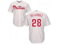 MLB Philadelphia Phillies #28 Vince Velasquez Men White Cool Base Jersey