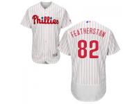 MLB Philadelphia Phillies #82 Taylor Featherston Men White Authentic Flexbase Collection Jersey