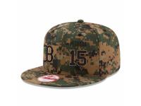MLB 's Boston Red Sox #15 Dustin Pedroia New Era Digital Camo 2016 Memorial Day 9FIFTY Snapback Adjustable Hat