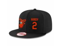 MLB 's New Era Baltimore Orioles #2 J.J. Hardy Stitched Snapback Adjustable Player Hat - Black Orange